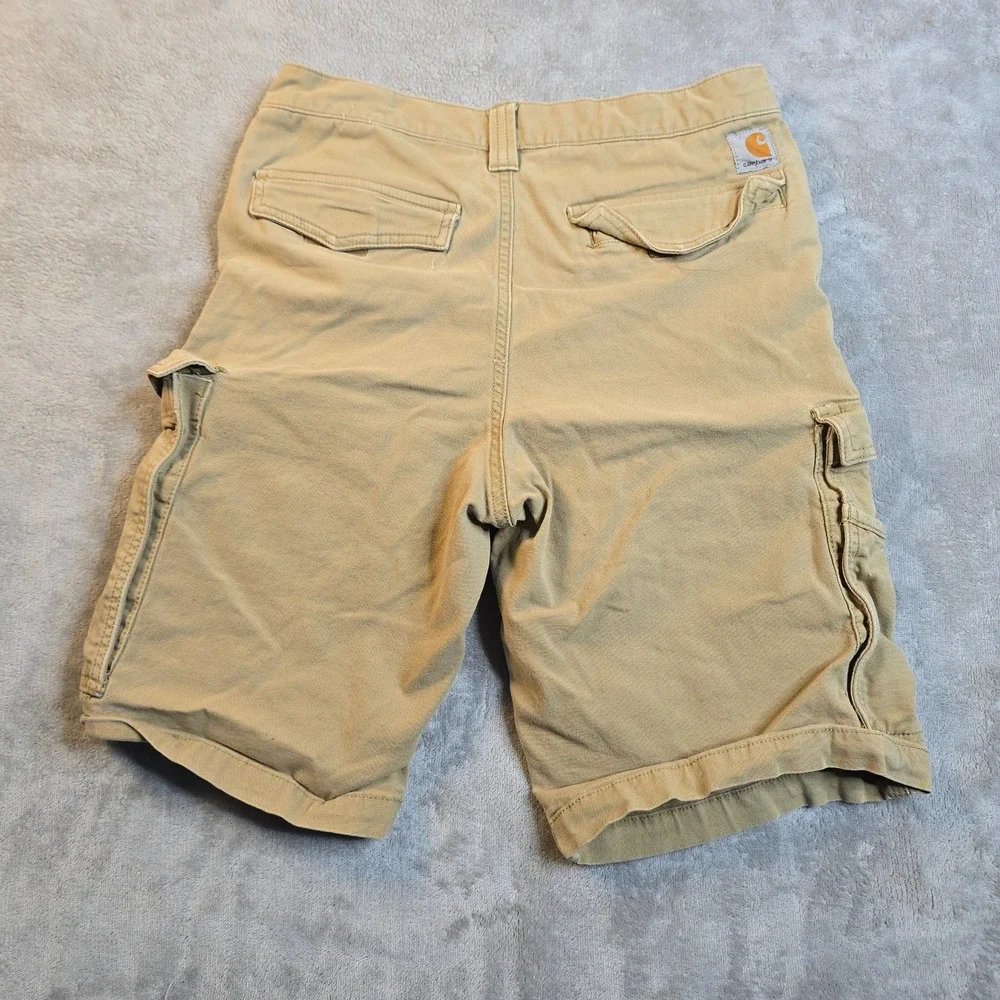 Carhartt Cargo Shorts Mens 31 Tan Rugged Flex Canvas Workwear Gorpcore Outdoor